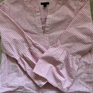 JCrew pink and white striped tunic